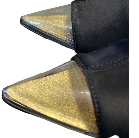 JESSICA RICH FANCY STILETTO BLACK BOOTS & NUDE TOE SZ 38 - Picture 7 of 12